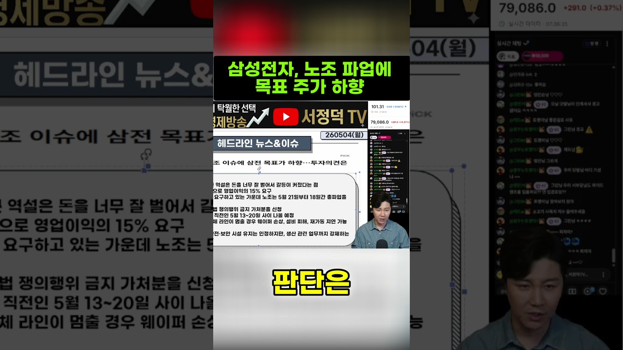 삼성전자, 노조 파업에 목표주가 32만원에서 30만원으로 하향 관련 이미지