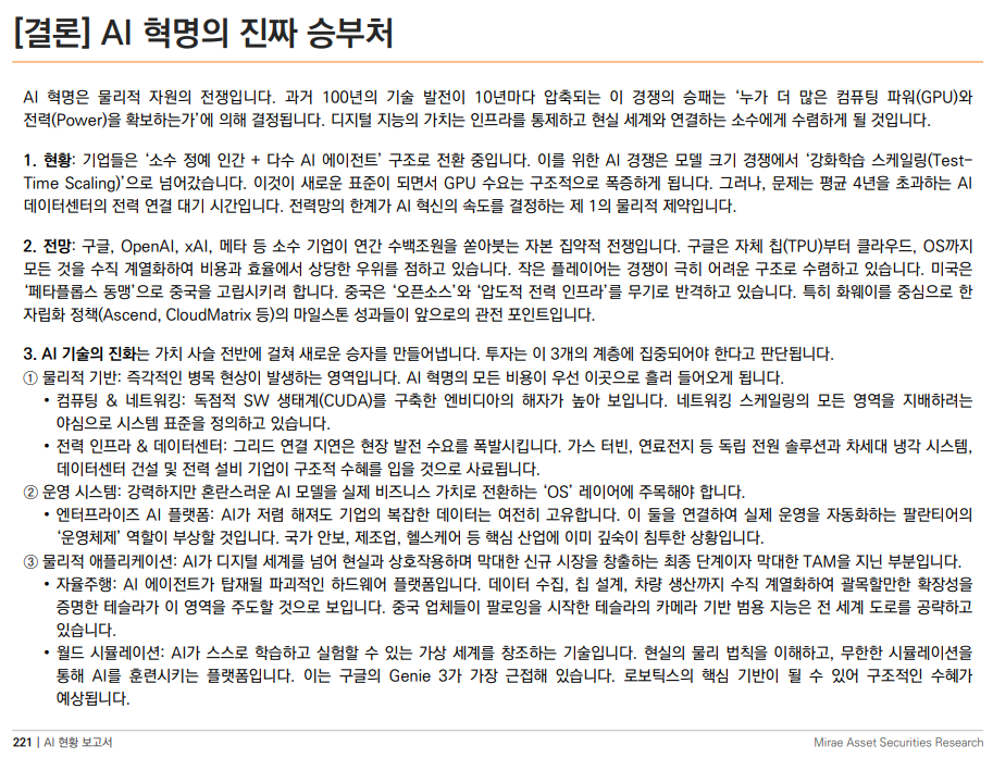 미래에셋증권에서 발간한 AI현황 보고서 입니다. 